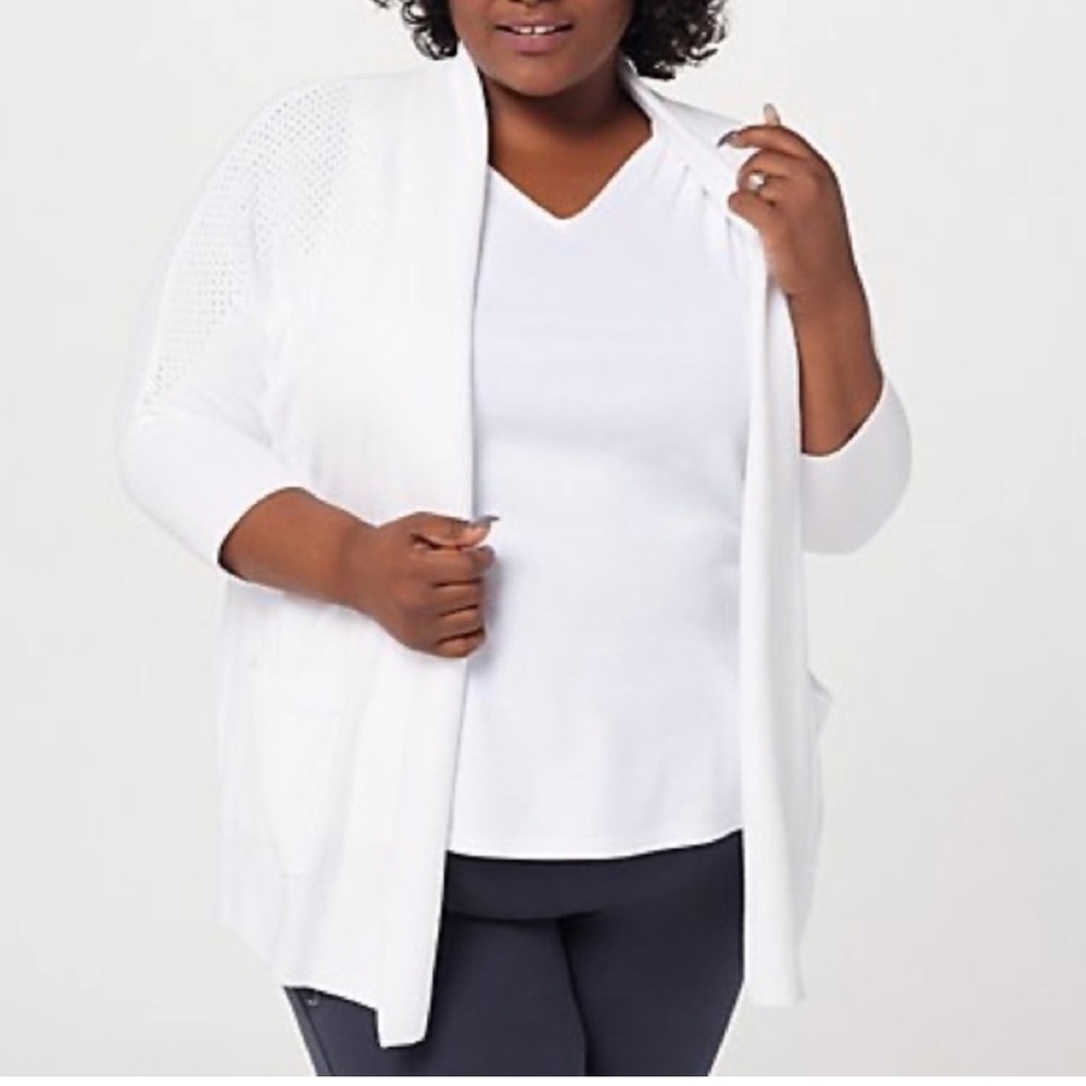 Barefoot Dreams CozyChic Ultra Lite Pointelle Cardi Cardigan Sea Salt.